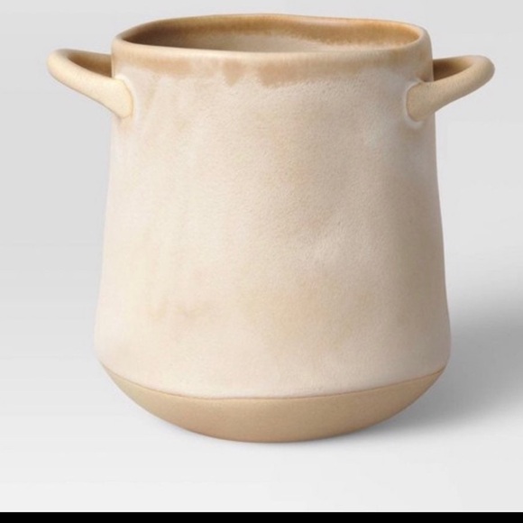 Small Handled Ceramic Planter 6 1/2” -Threshold-2022 Collection Very Popular